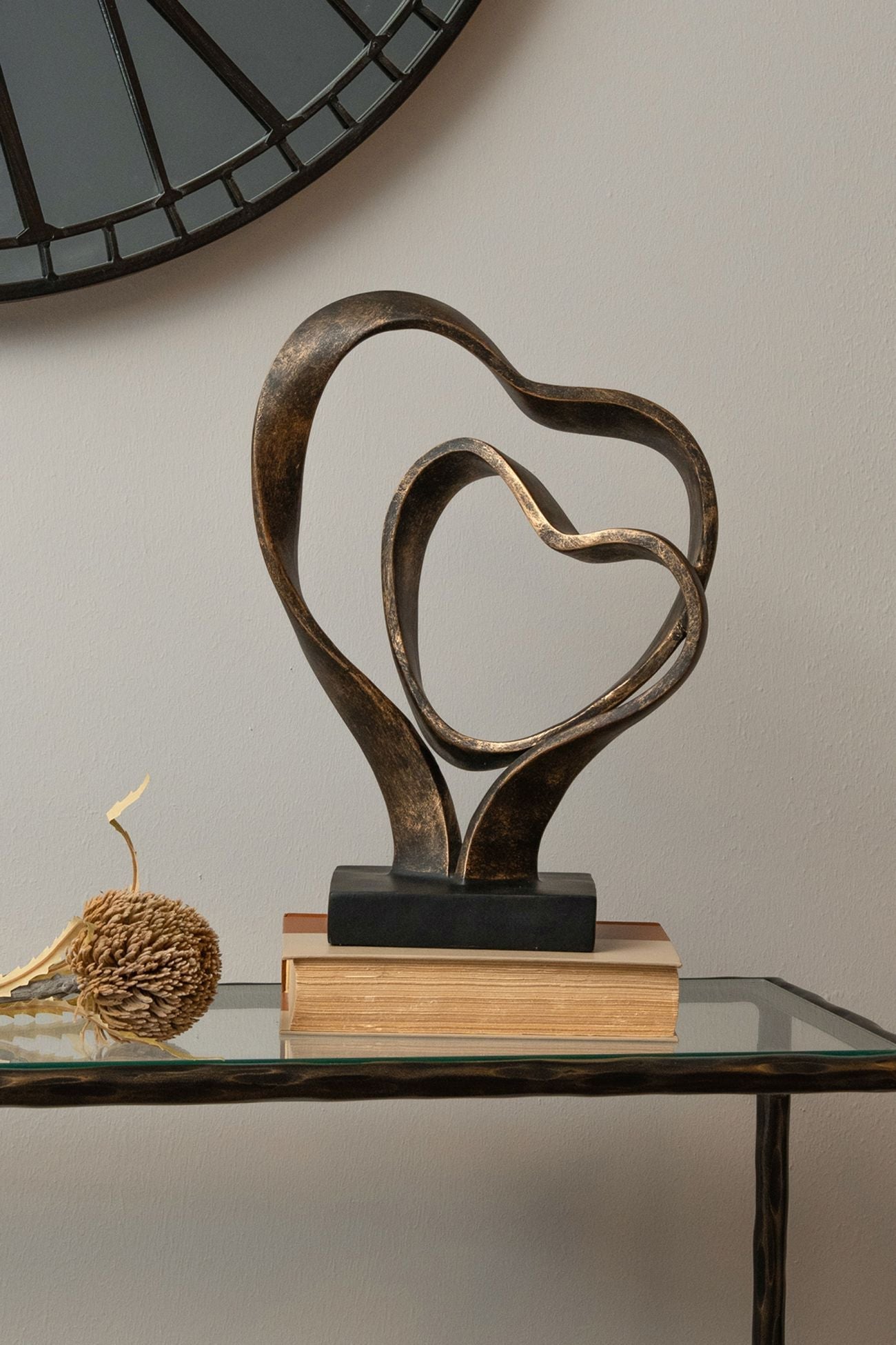 Double Heart Sculpture - Seasons Home Interiors
