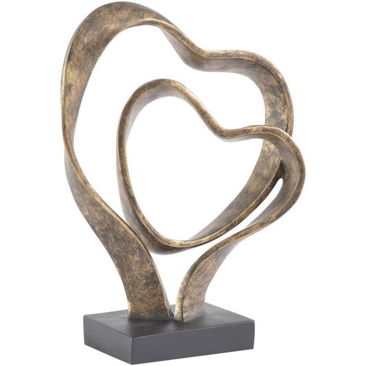 Double Heart Sculpture - Seasons Home Interiors