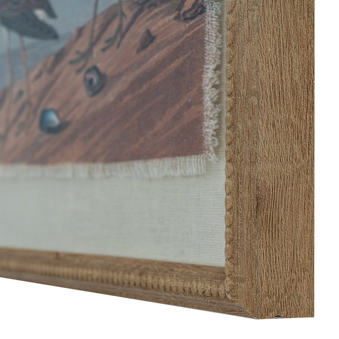 Flora & Fauna Collection Sandpipers On Linen In Beaded Frame - Seasons Home Interiors