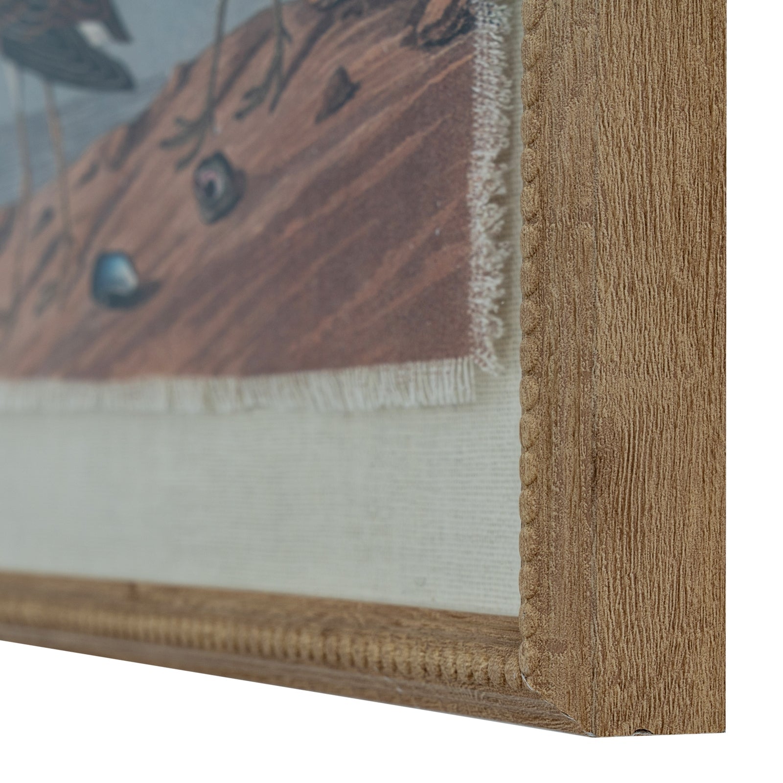 Flora & Fauna Collection Sandpipers On Linen In Beaded Frame - Seasons Home Interiors
