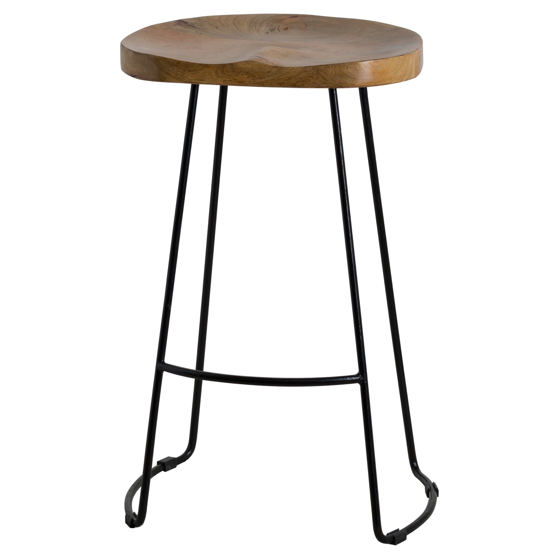Franklin Hardwood Shaped Bar Stool - Seasons Home Interiors