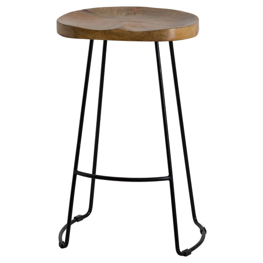 Franklin Hardwood Shaped Bar Stool - Seasons Home Interiors