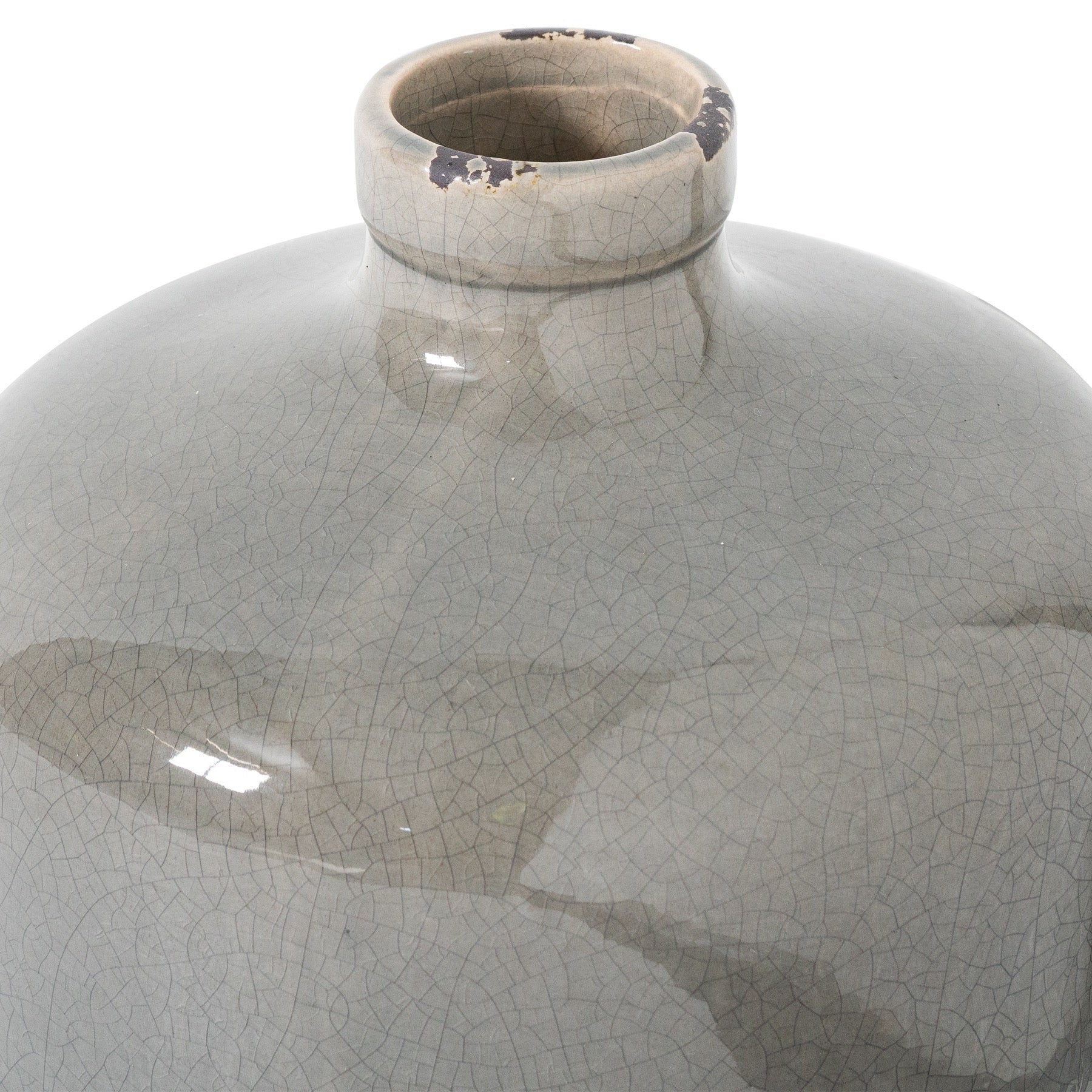Garda Grey Glazed Eve Vase - Seasons Home Interiors