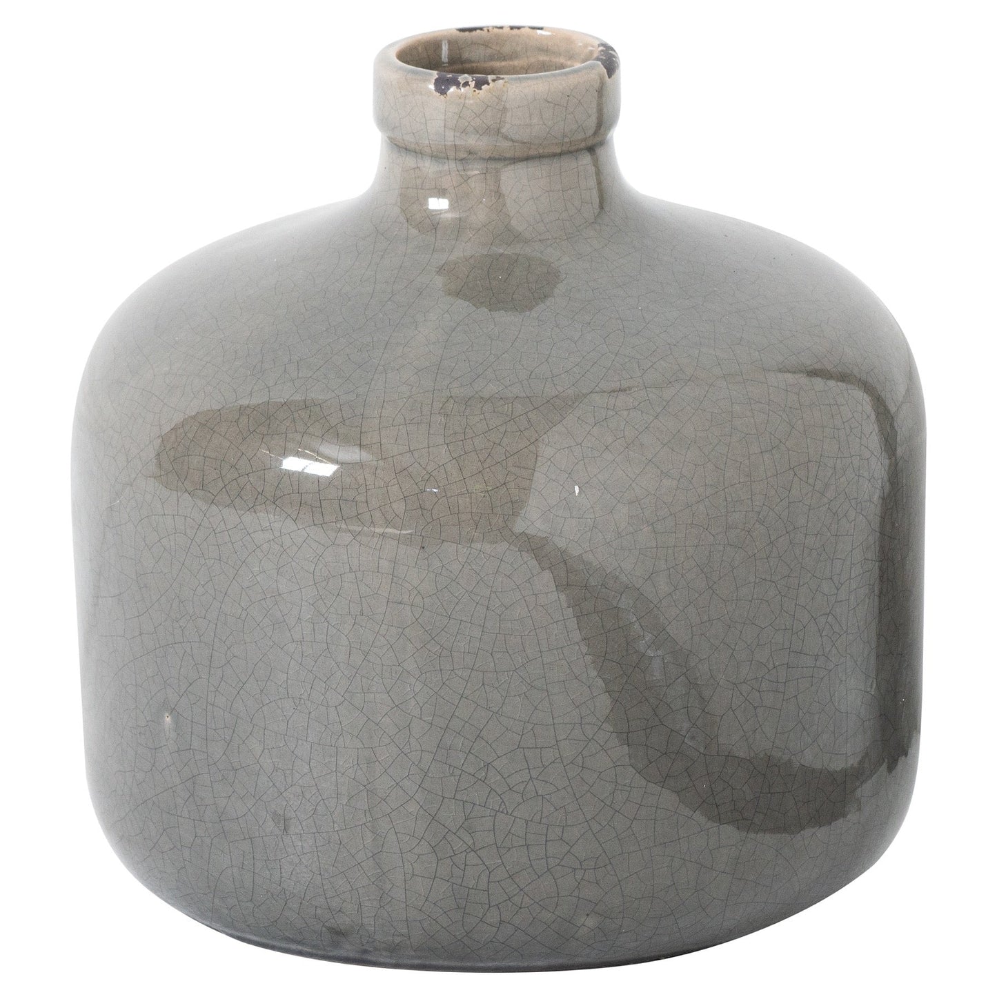 Garda Grey Glazed Eve Vase - Seasons Home Interiors