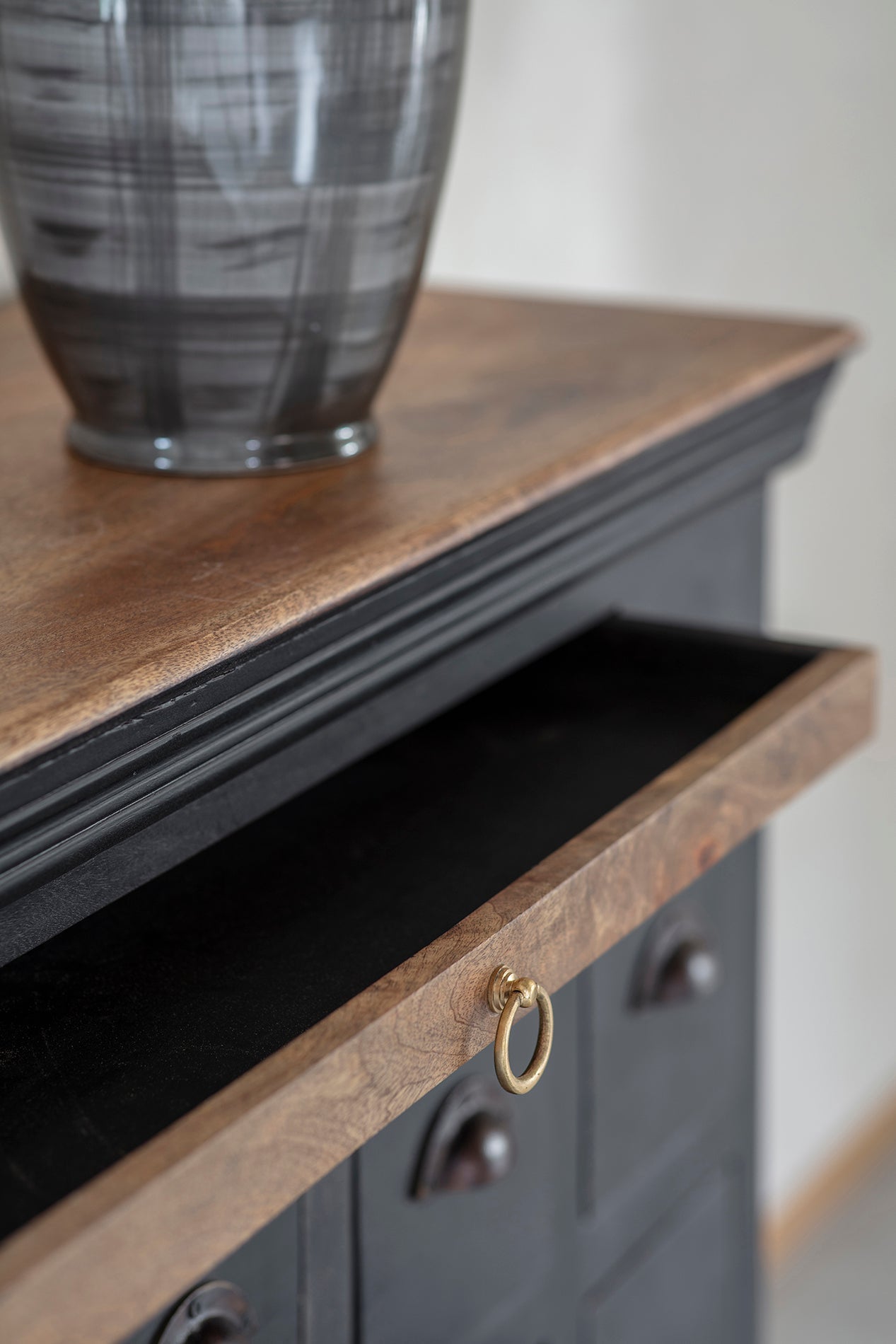 Hoxton II Antique Black Mango 15 Drawer Chest - Seasons Home Interiors