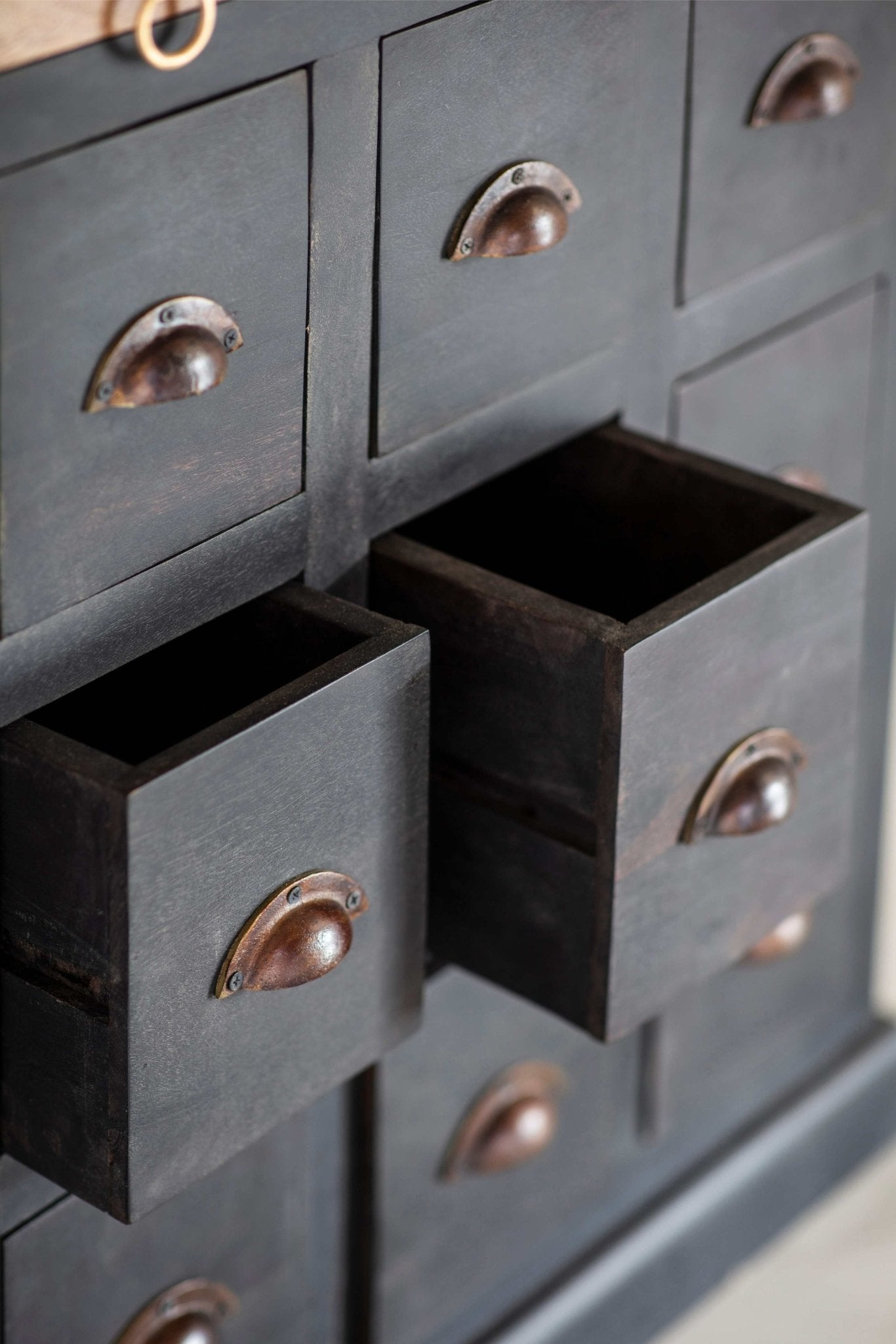 Hoxton II Antique Black Mango 15 Drawer Chest - Seasons Home Interiors