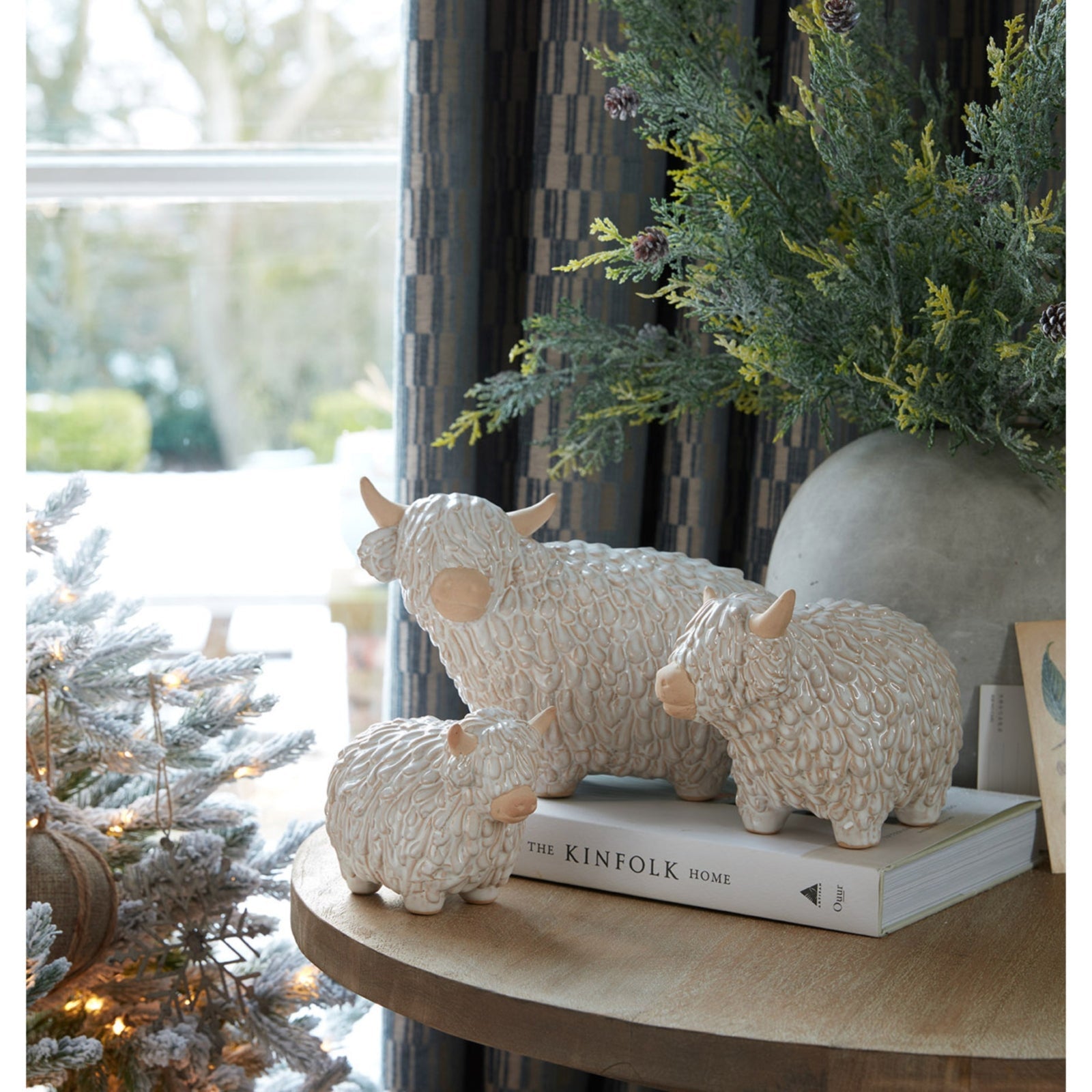Large Alora Ceramic Highland Cow - Seasons Home Interiors