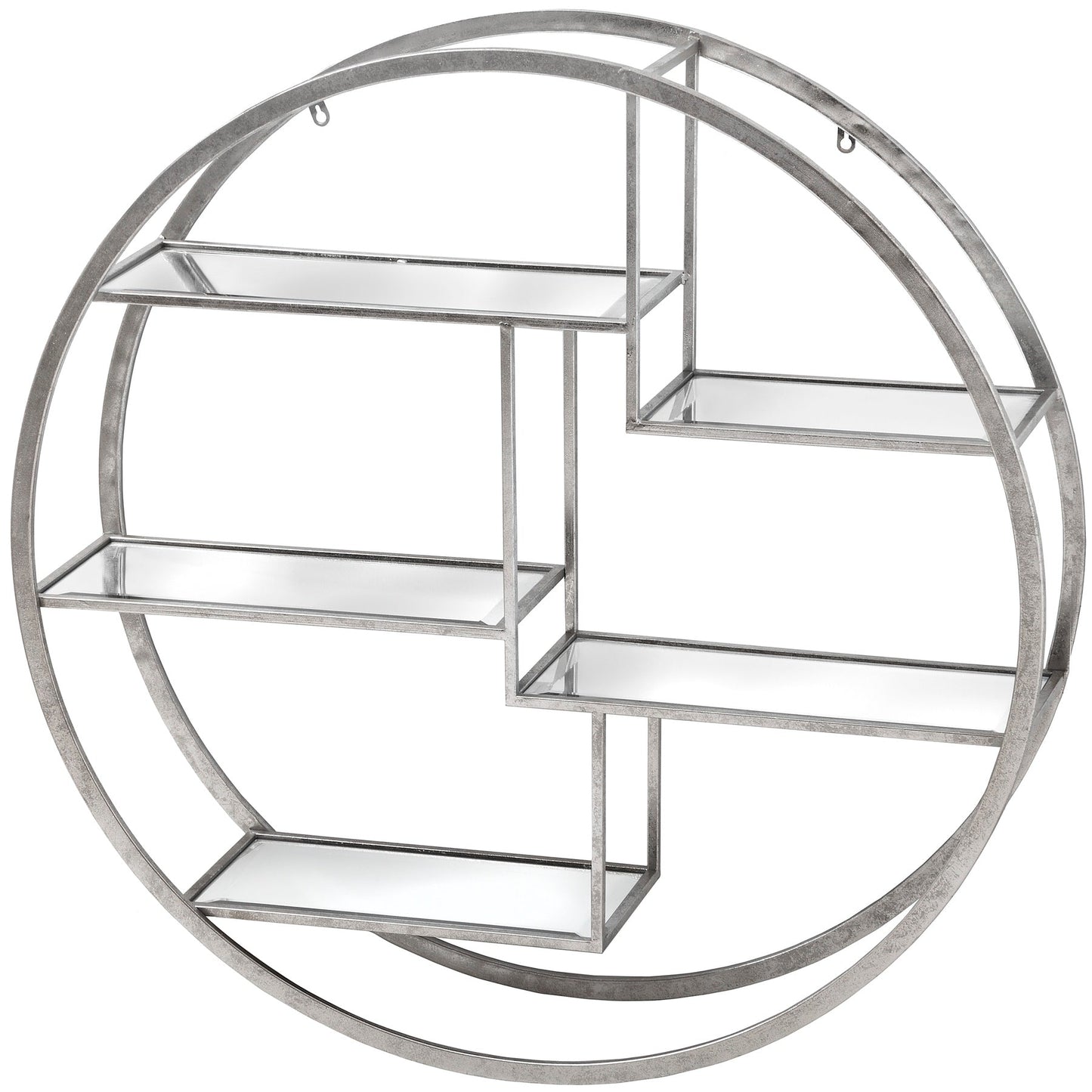 Large Circular Silver Wall Hanging Multi Shelf - Seasons Home Interiors