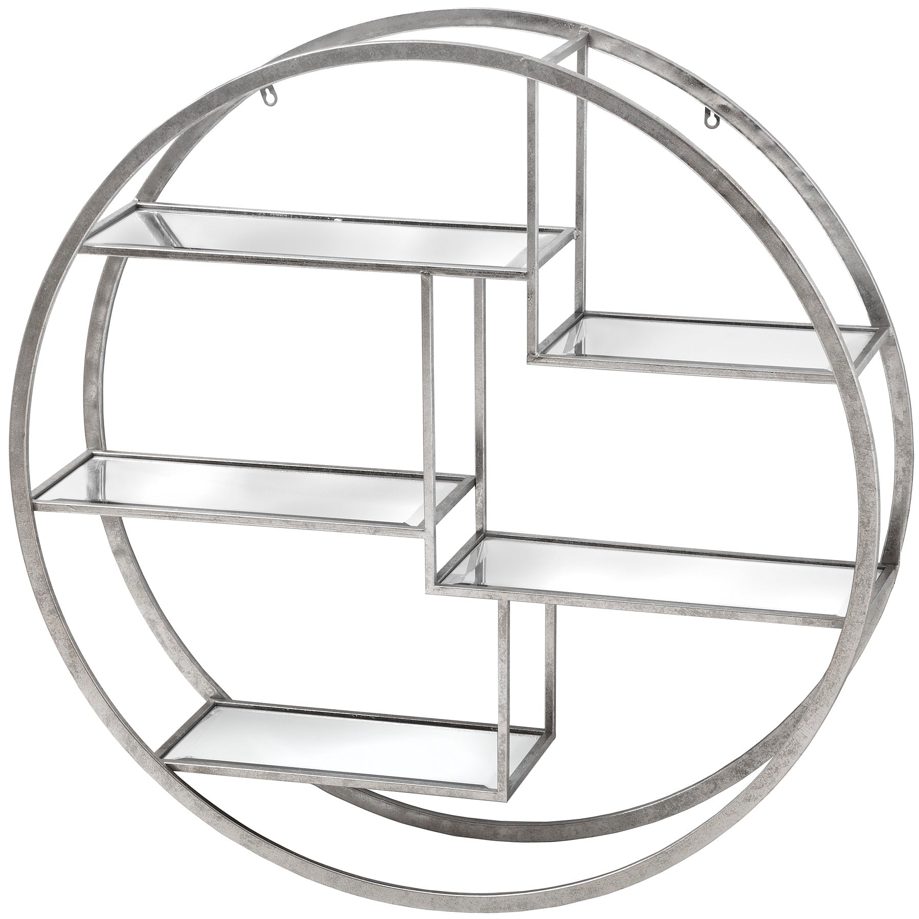 Large Circular Silver Wall Hanging Multi Shelf - Seasons Home Interiors