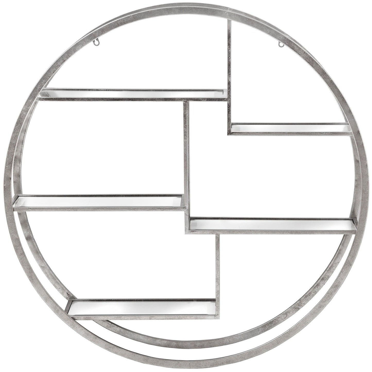Large Circular Silver Wall Hanging Multi Shelf - Seasons Home Interiors