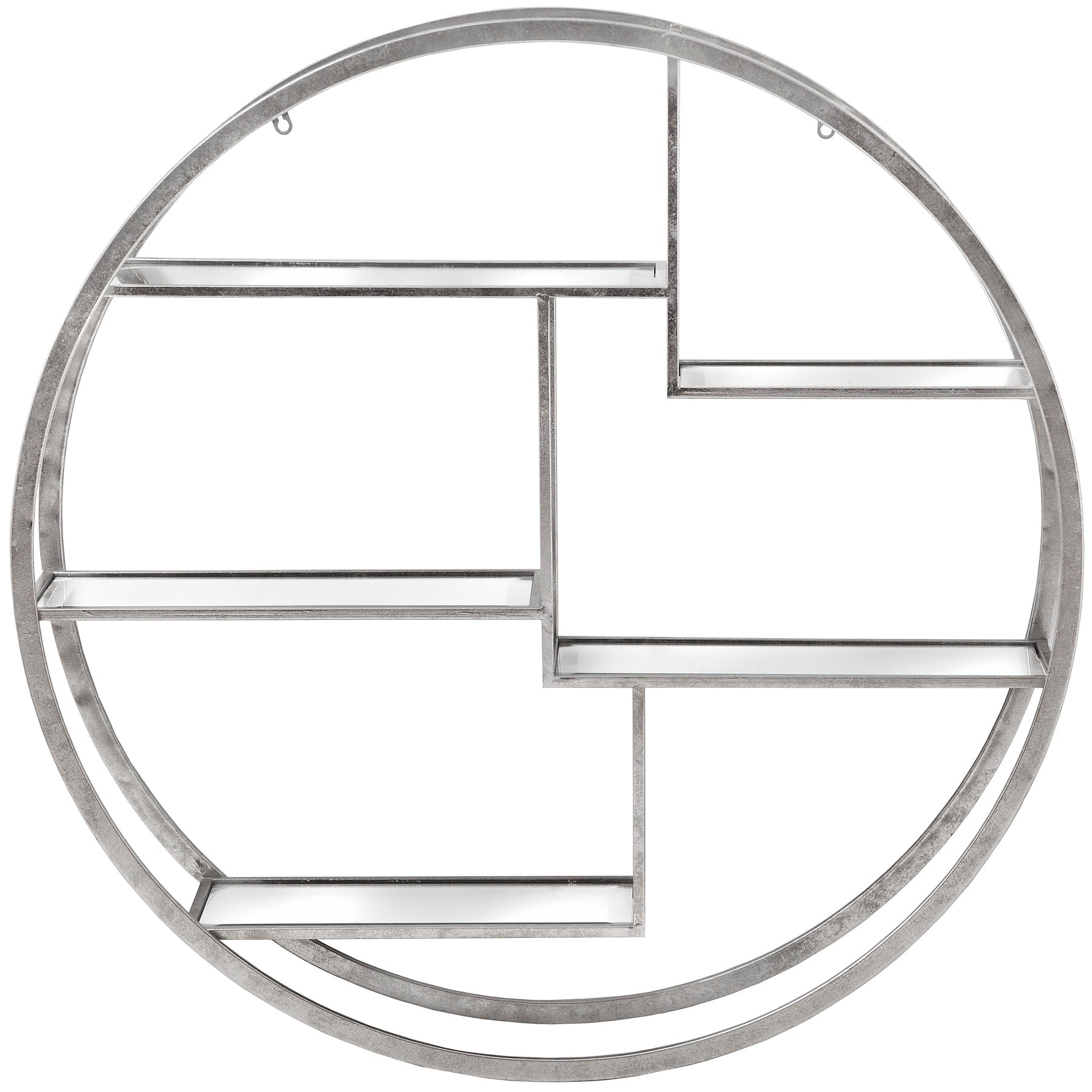 Large Circular Silver Wall Hanging Multi Shelf - Seasons Home Interiors