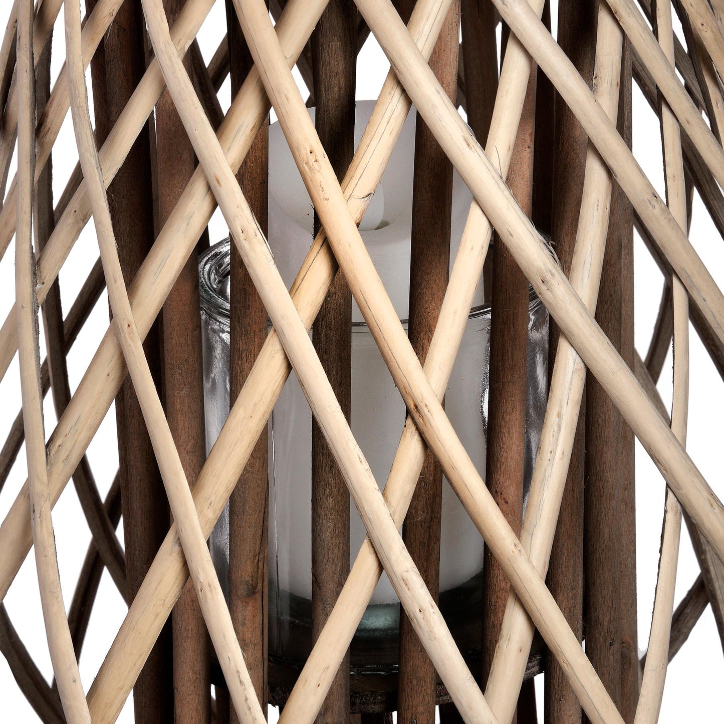 Large Wicker Bulbous Lantern - Seasons Home Interiors