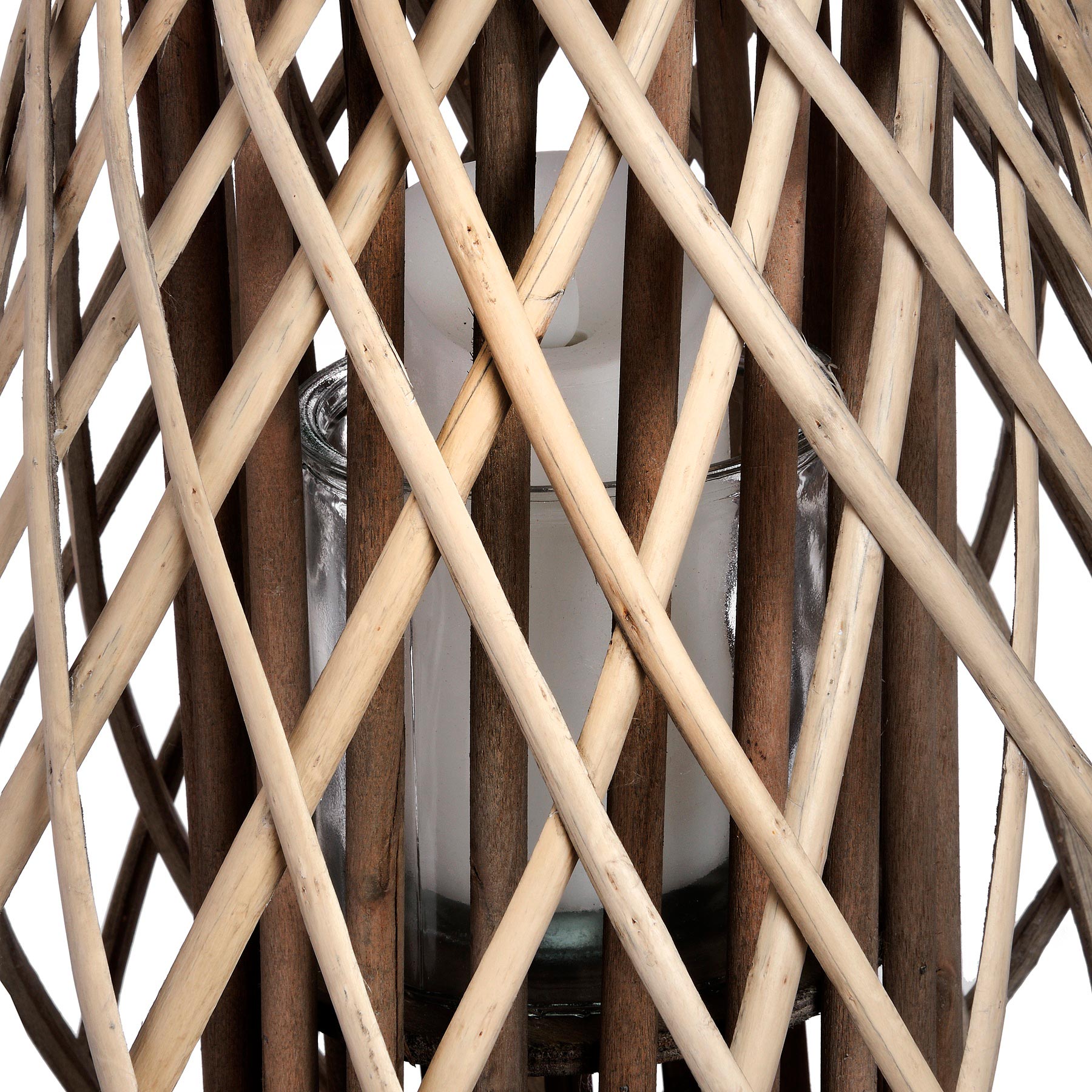 Large Wicker Bulbous Lantern - Seasons Home Interiors