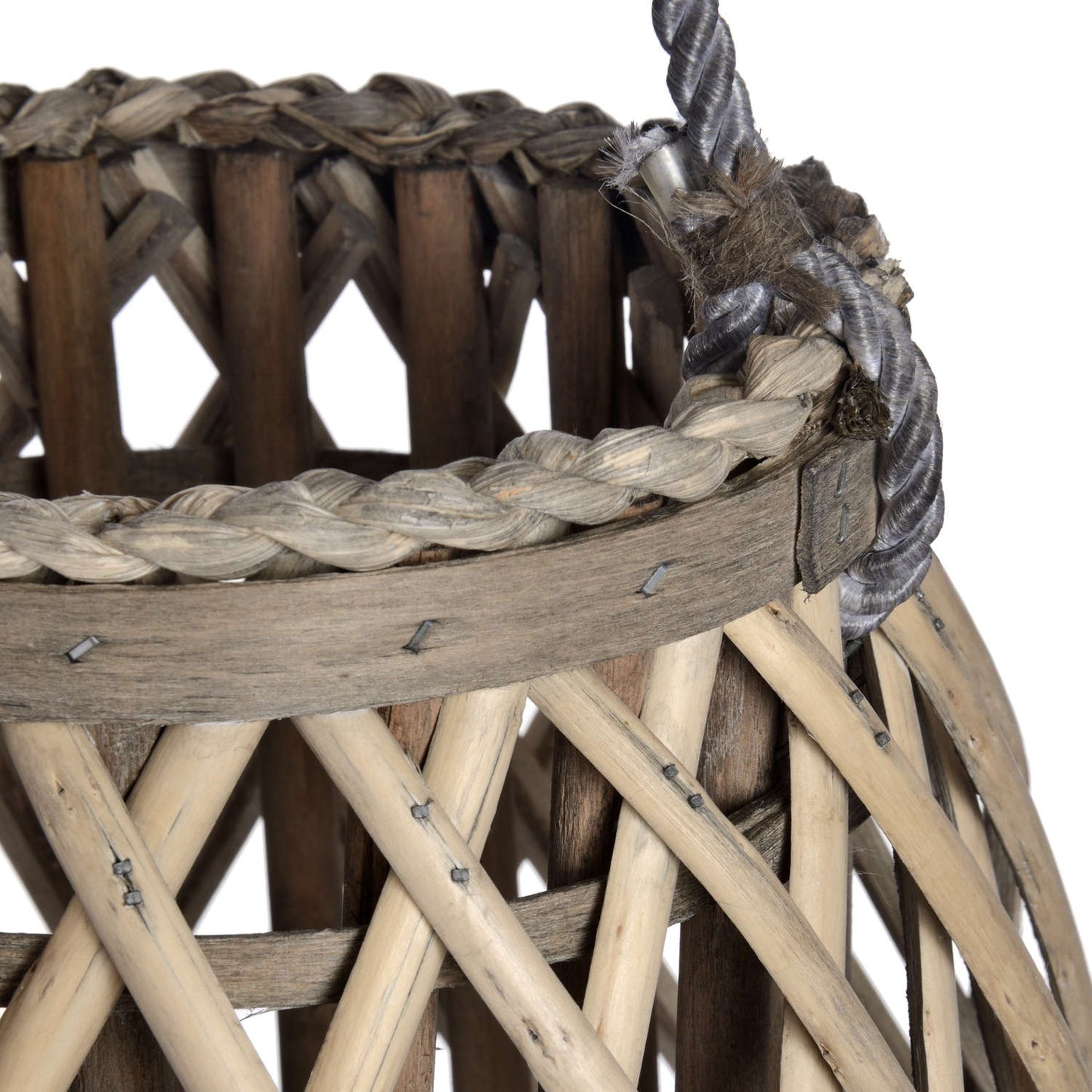 Large Wicker Bulbous Lantern - Seasons Home Interiors