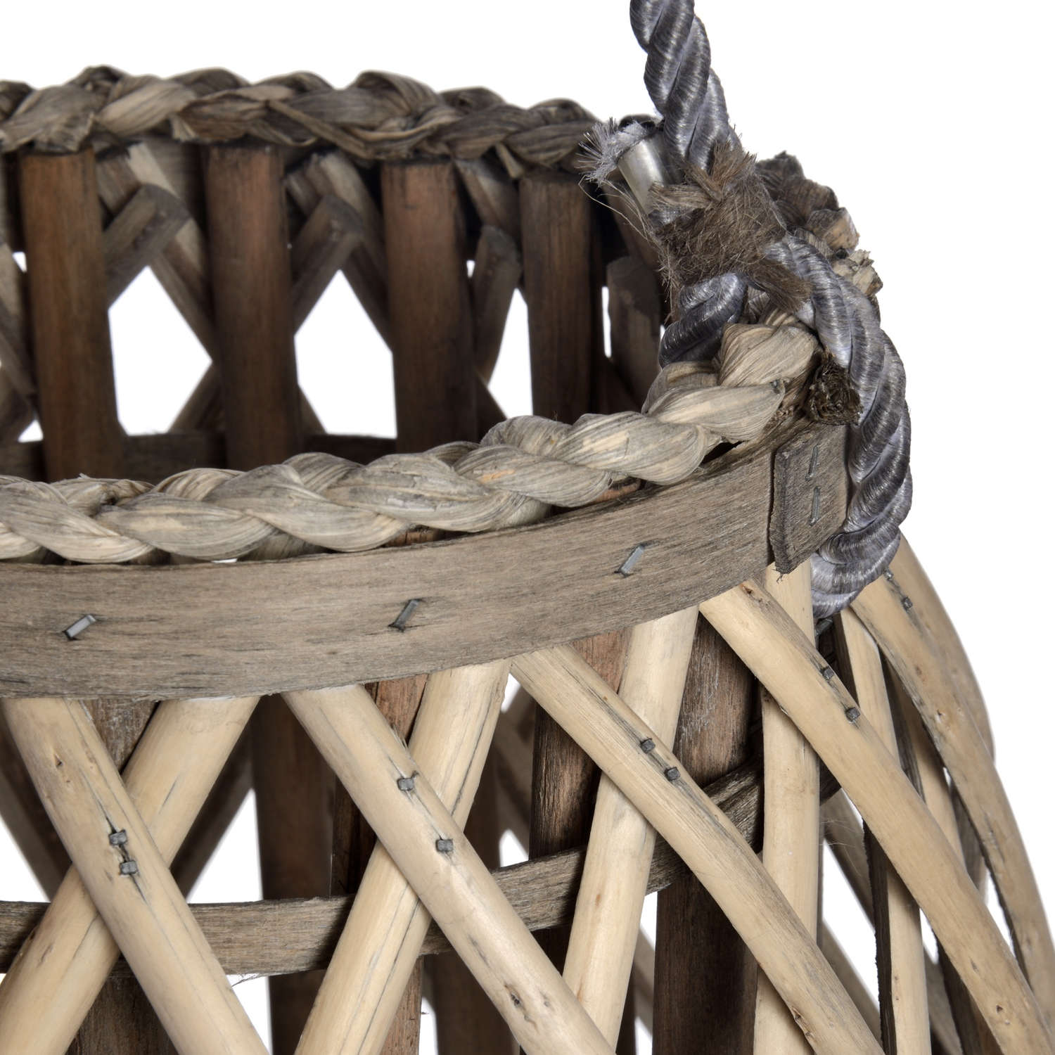 Large Wicker Bulbous Lantern - Seasons Home Interiors