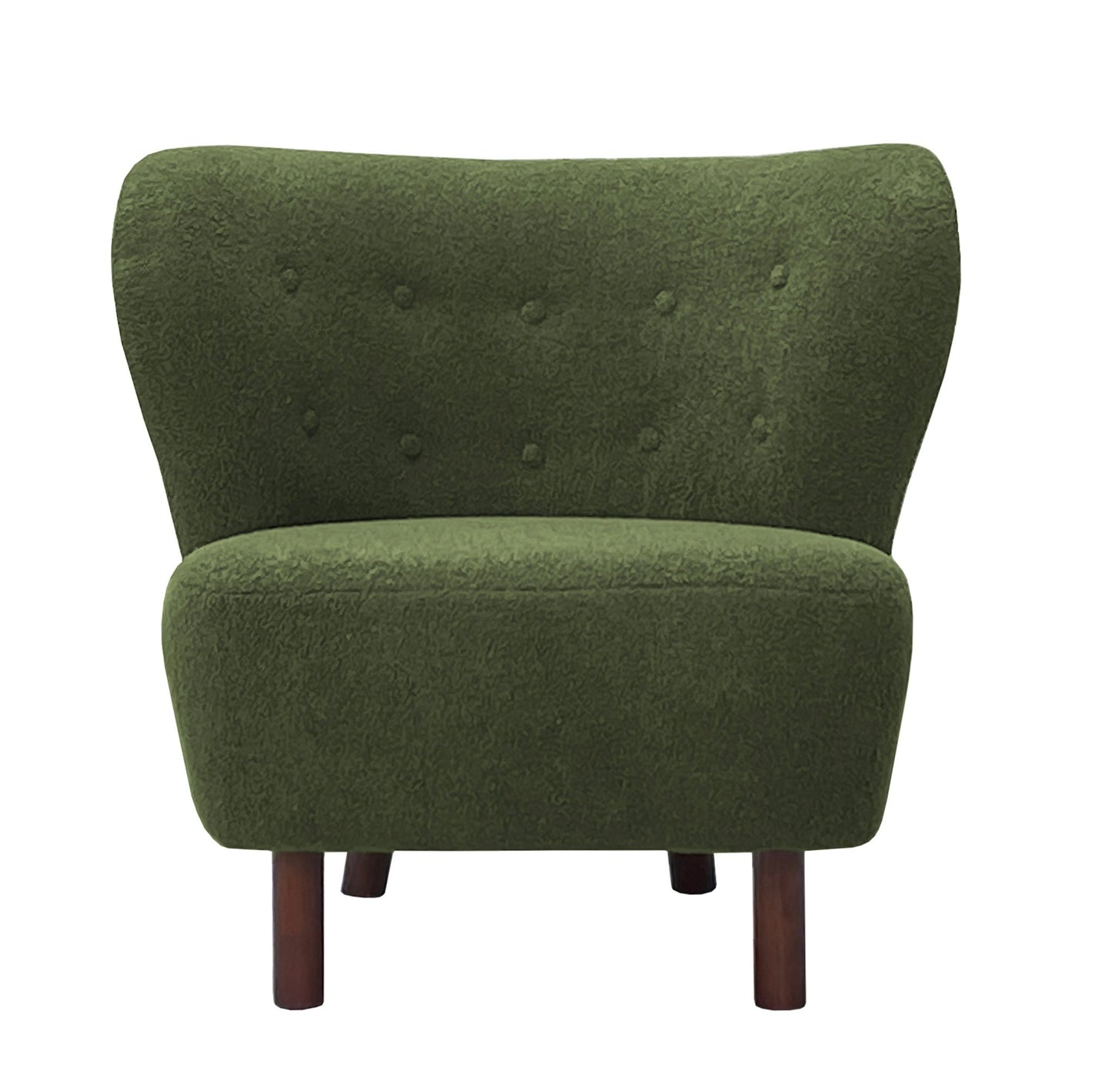 Lewis Wingback Occasional Chair Hunter Green Boucle - Seasons Home Interiors
