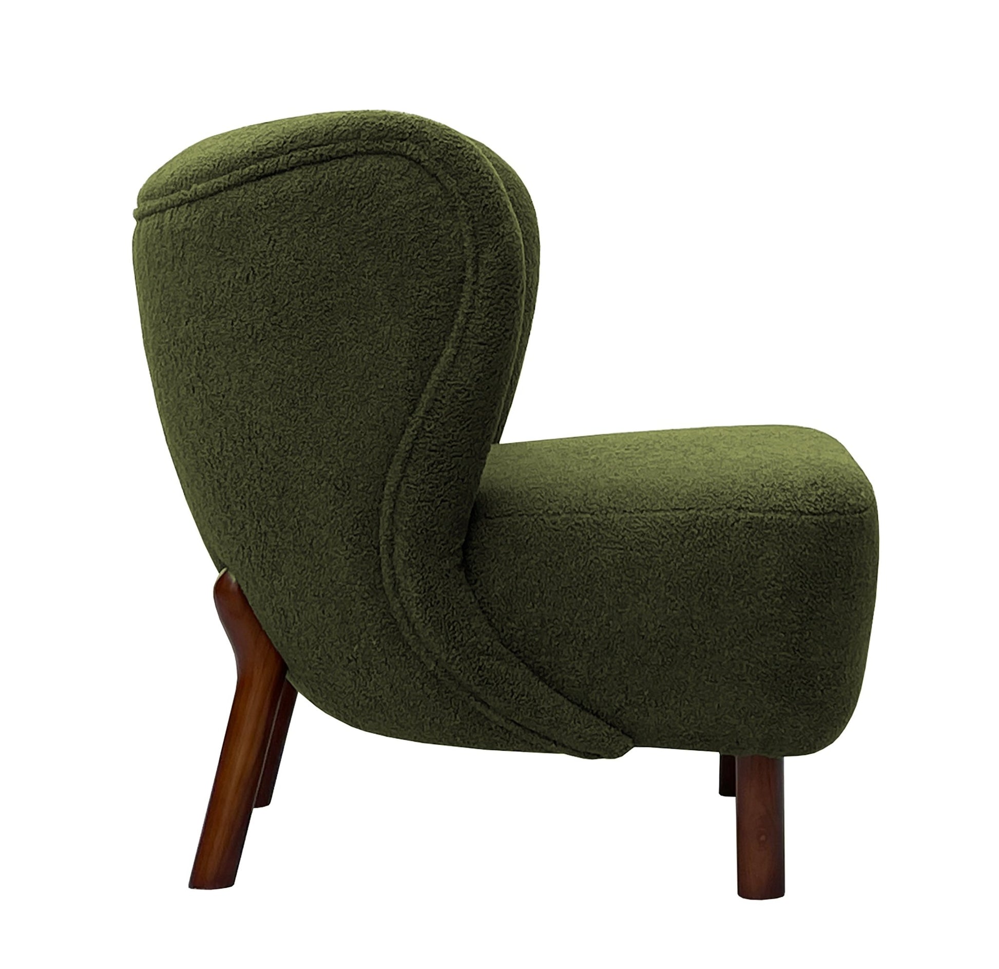 Lewis Wingback Occasional Chair Hunter Green Boucle - Seasons Home Interiors