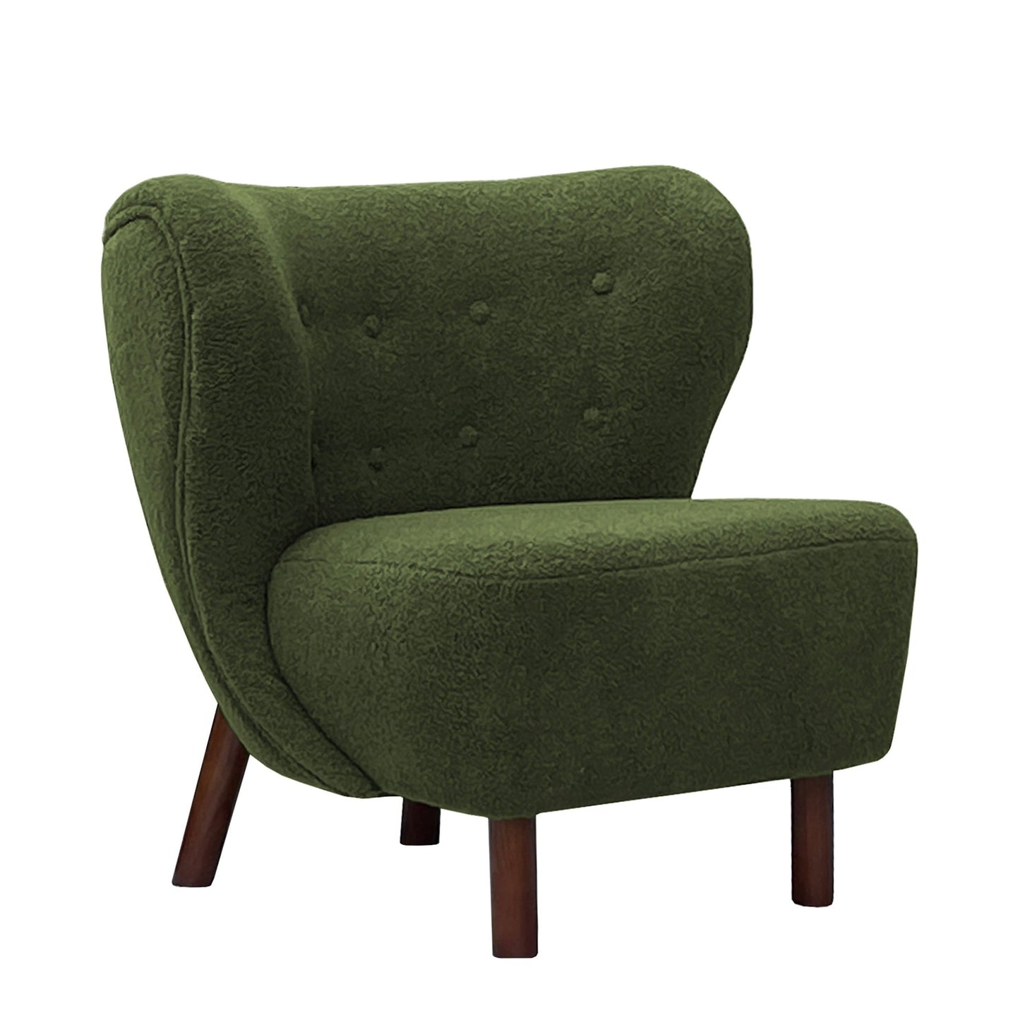 Lewis Wingback Occasional Chair Hunter Green Boucle - Seasons Home Interiors