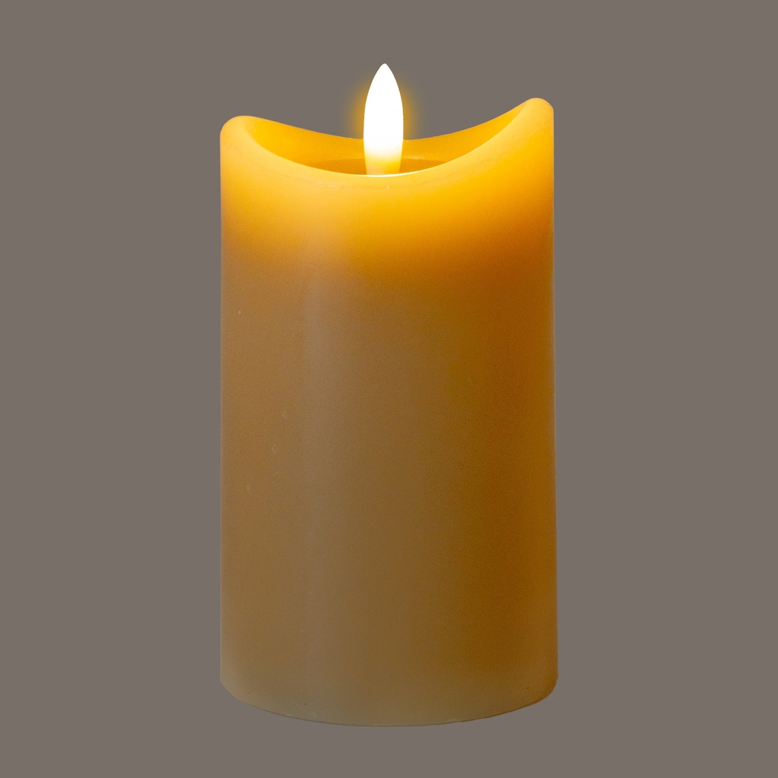 Luxe Collection Natural Glow 2.75 x5 Taupe Melted LED Candle - Seasons Home Interiors