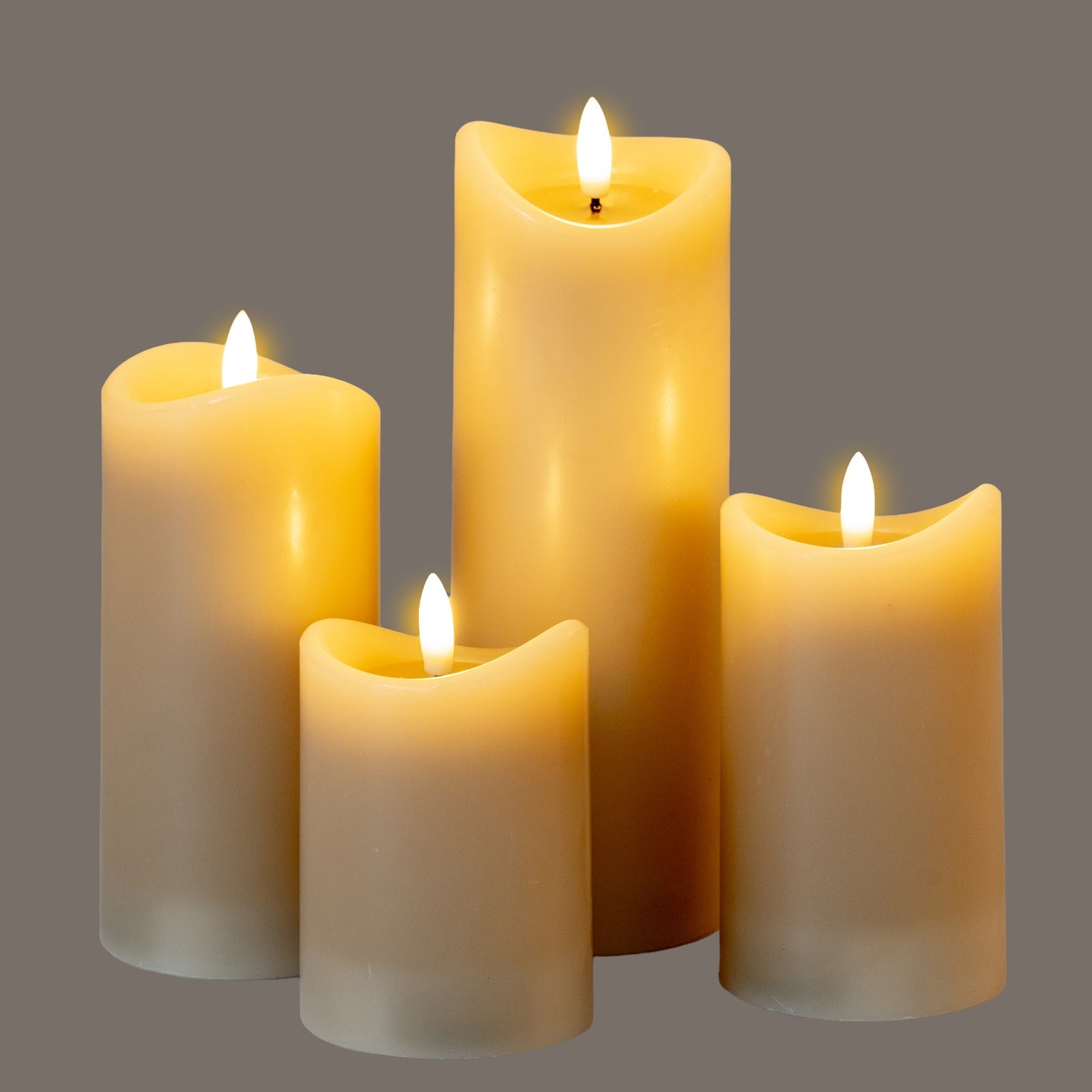 Luxe Collection Natural Glow 2.75x4 Taupe Melted LED Candle - Seasons Home Interiors