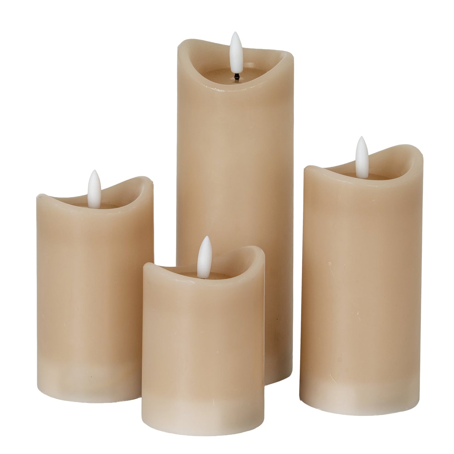 Luxe Collection Natural Glow 2.75x6 Taupe Melted LED Candle - Seasons Home Interiors