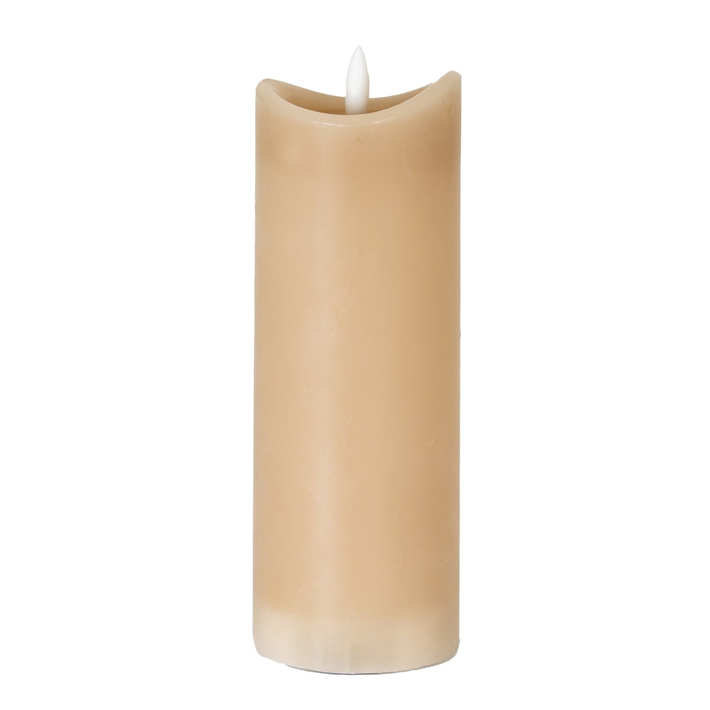 Luxe Collection Natural Glow 2.75x8 Taupe Melted LED Candle - Seasons Home Interiors