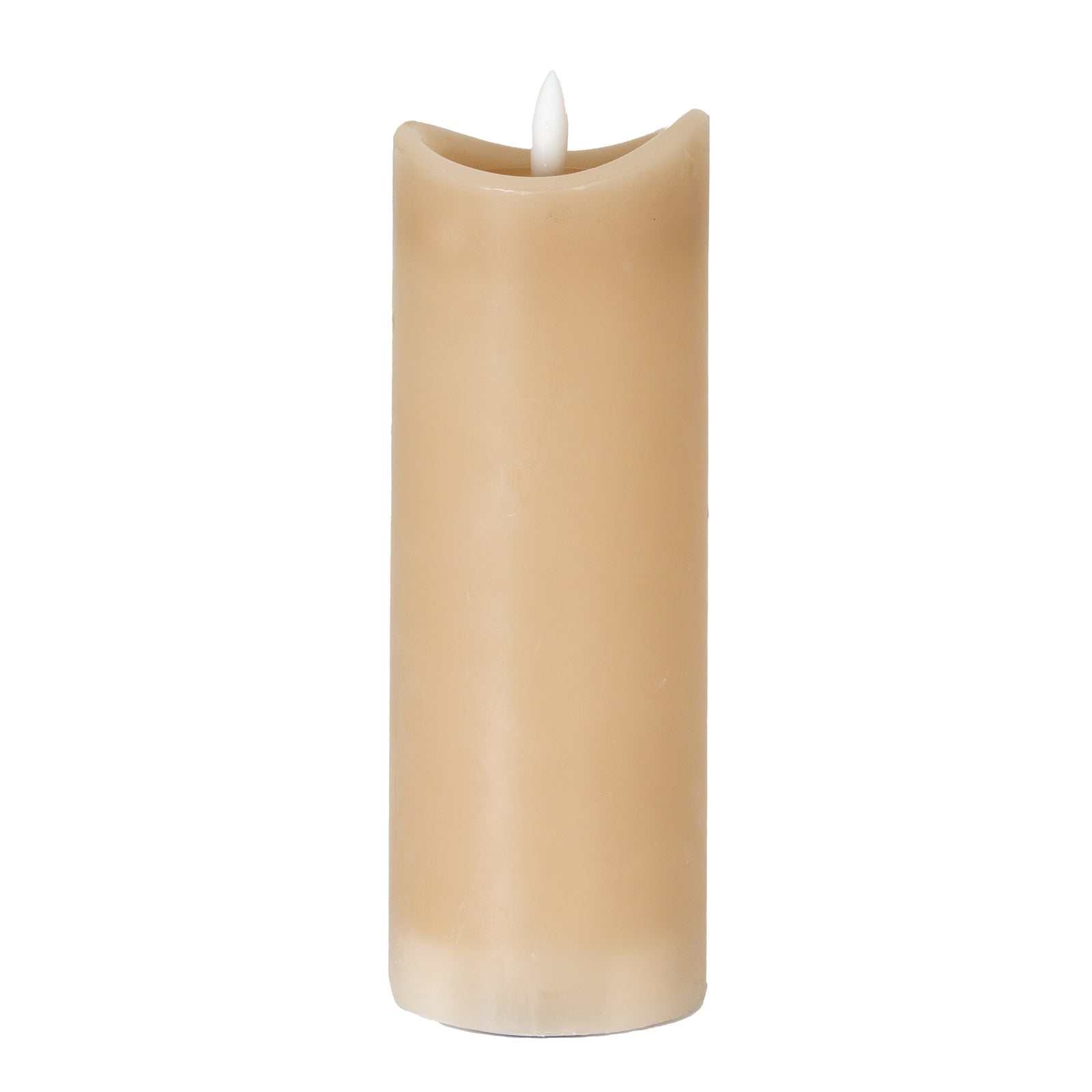 Luxe Collection Natural Glow 2.75x8 Taupe Melted LED Candle - Seasons Home Interiors