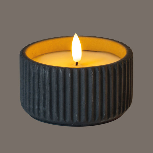 Luxe Collection Natural Glow Ribbed Small Led Candle - Seasons Home Interiors