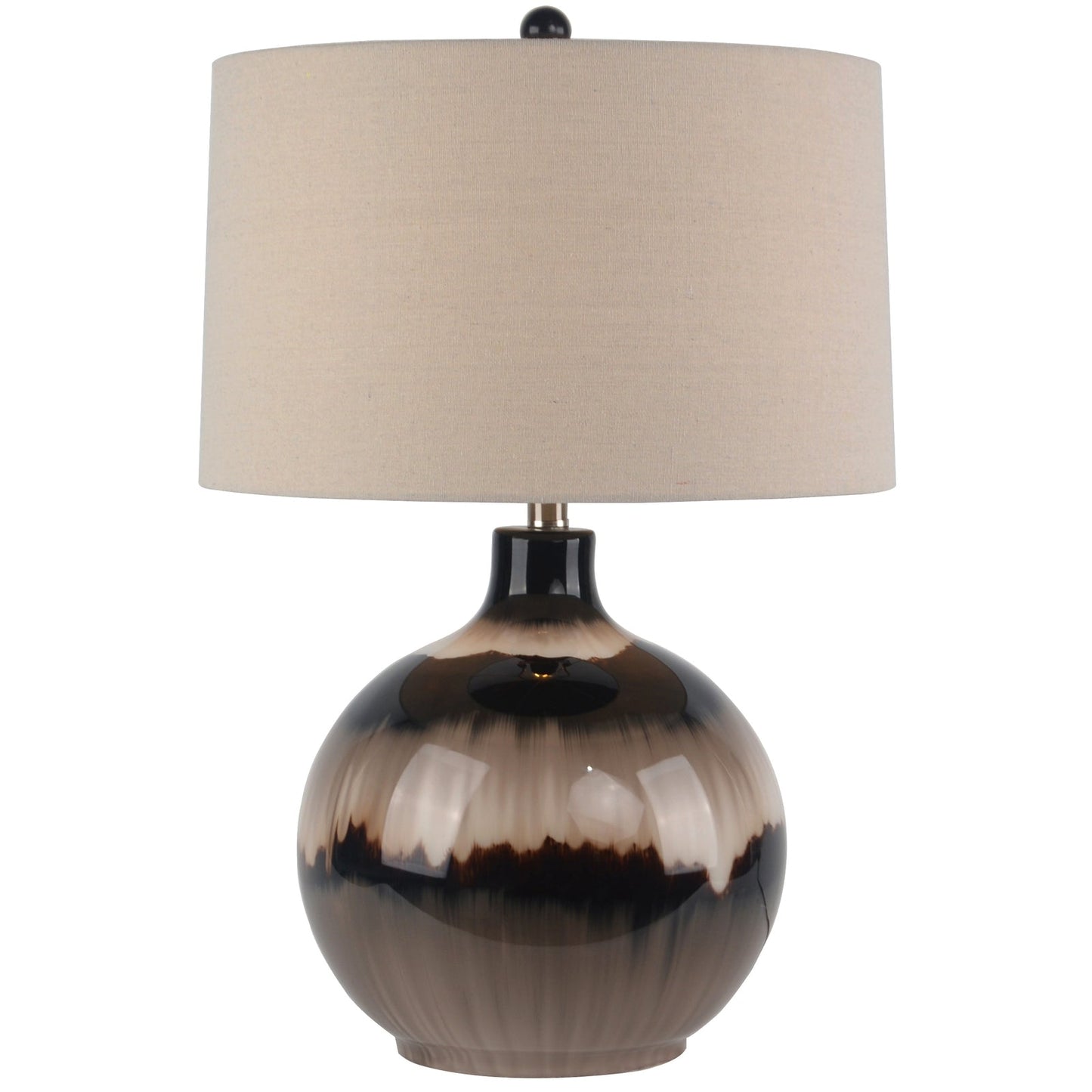 Sepia Shadows Table Lamp With Linen Shade - Seasons Home Interiors