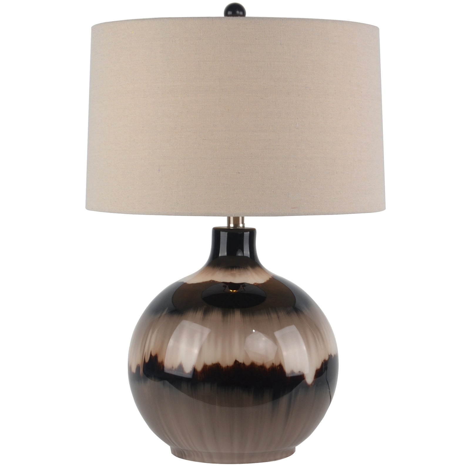 Sepia Shadows Table Lamp With Linen Shade - Seasons Home Interiors