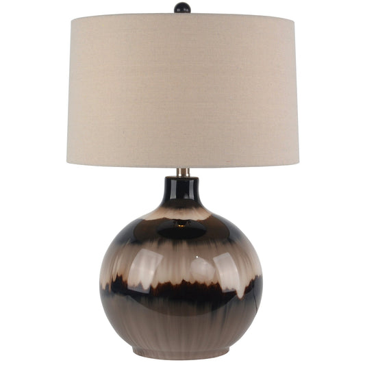 Sepia Shadows Table Lamp With Linen Shade - Seasons Home Interiors