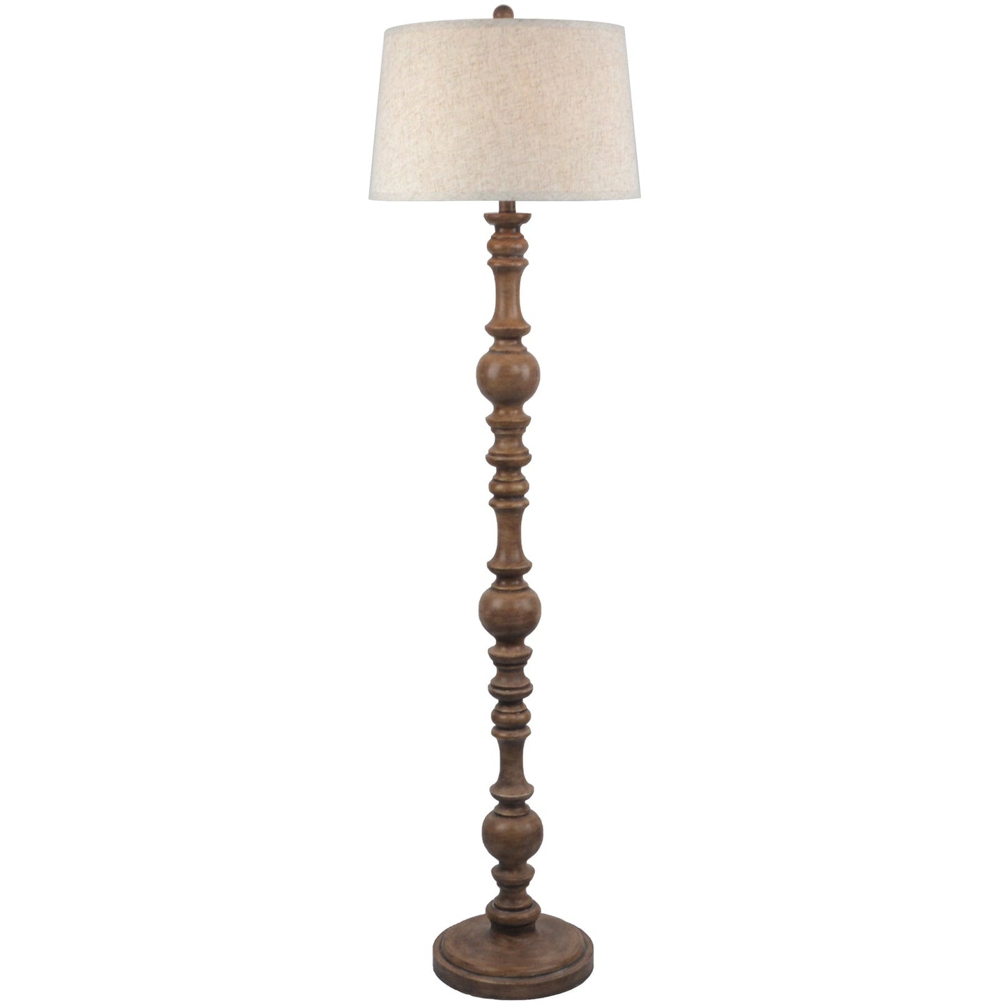 Seraphia Floor Lamp With Edged Linen Shade - Seasons Home Interiors