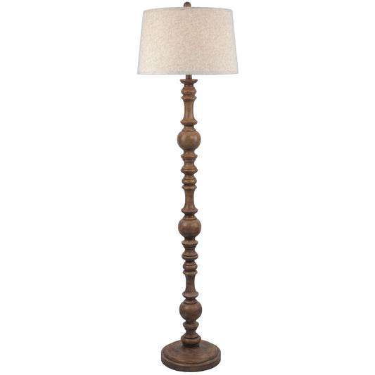 Seraphia Floor Lamp With Edged Linen Shade - Seasons Home Interiors