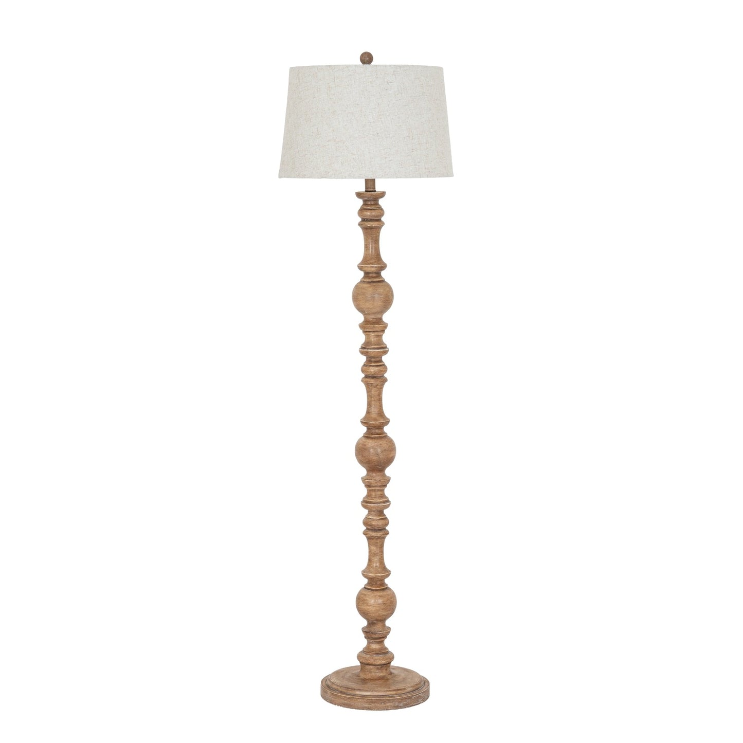Seraphia Floor Lamp With Edged Linen Shade - Seasons Home Interiors