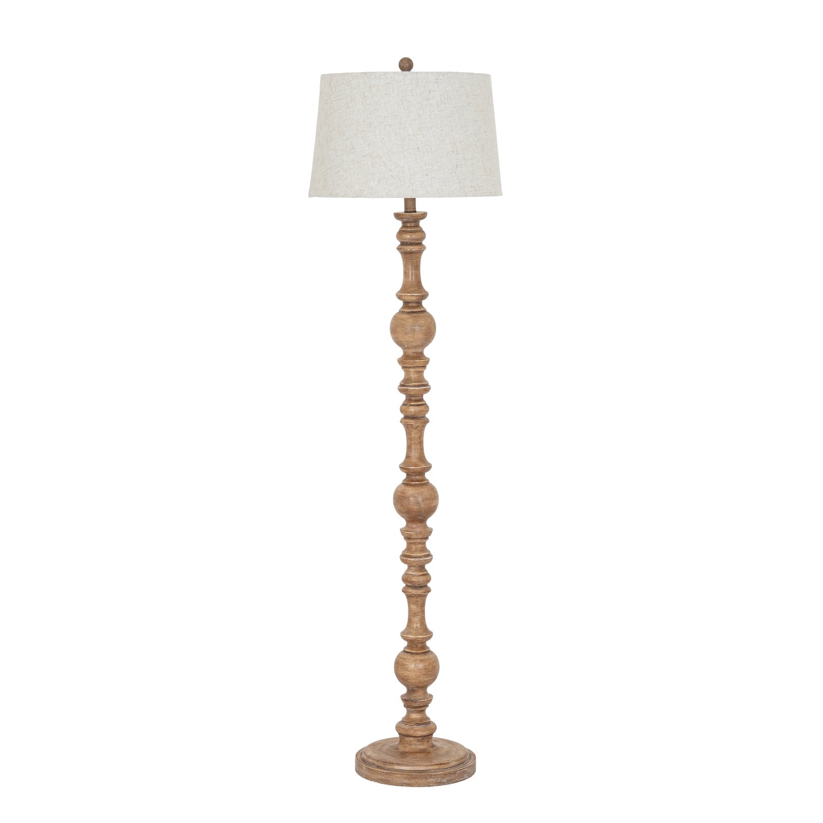 Seraphia Floor Lamp With Edged Linen Shade - Seasons Home Interiors