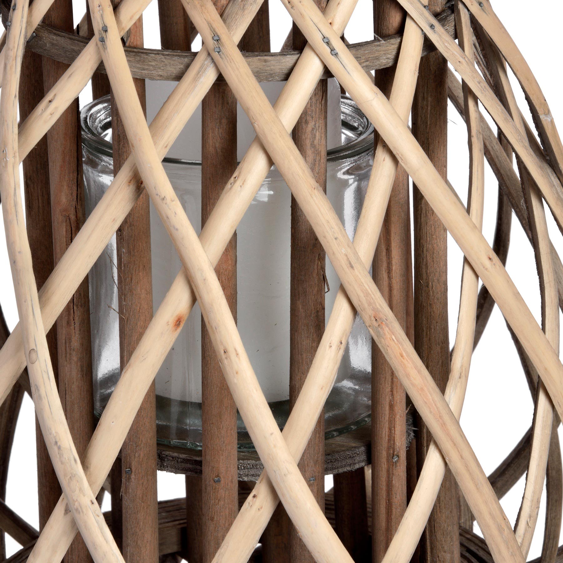 Small Wicker Bulbous Lantern - Seasons Home Interiors