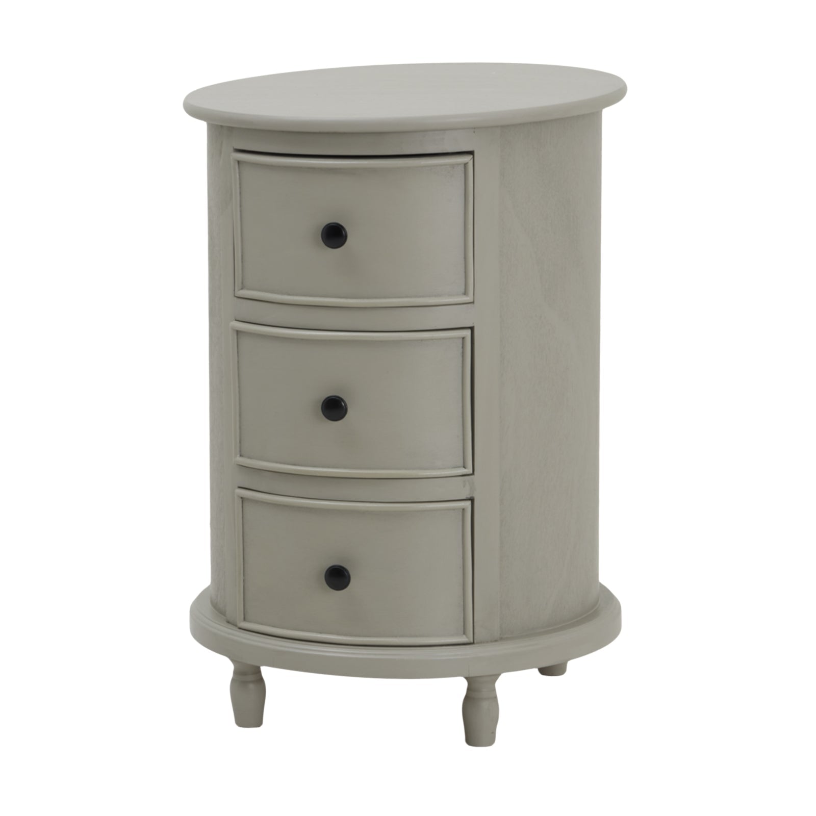 The Camden Collection 3 Drawer Round Side Table - Seasons Home Interiors