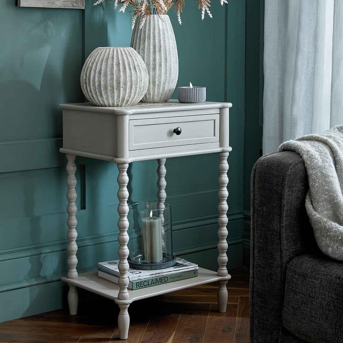 The Camden Collection One Drawer Side Table - Seasons Home Interiors