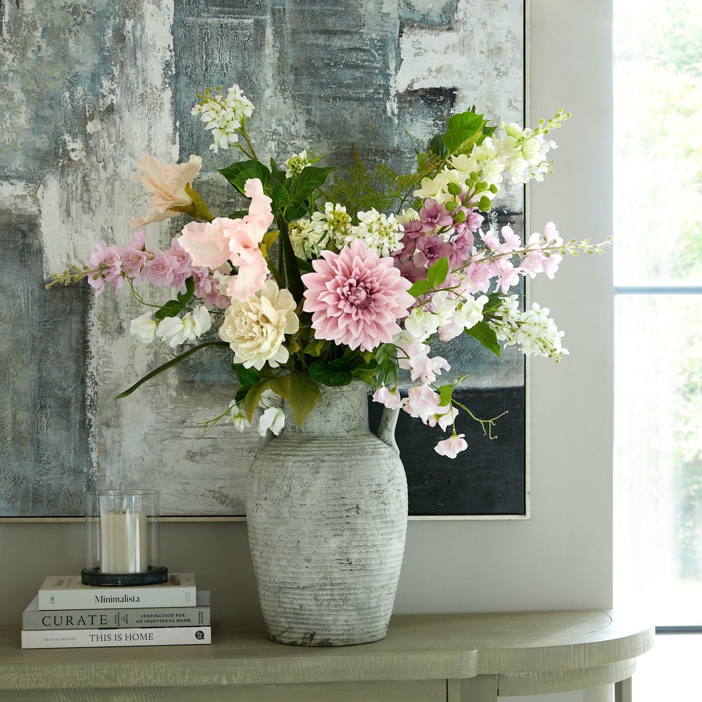 The Natural Garden Collection White Sweetpea Stem - Seasons Home Interiors