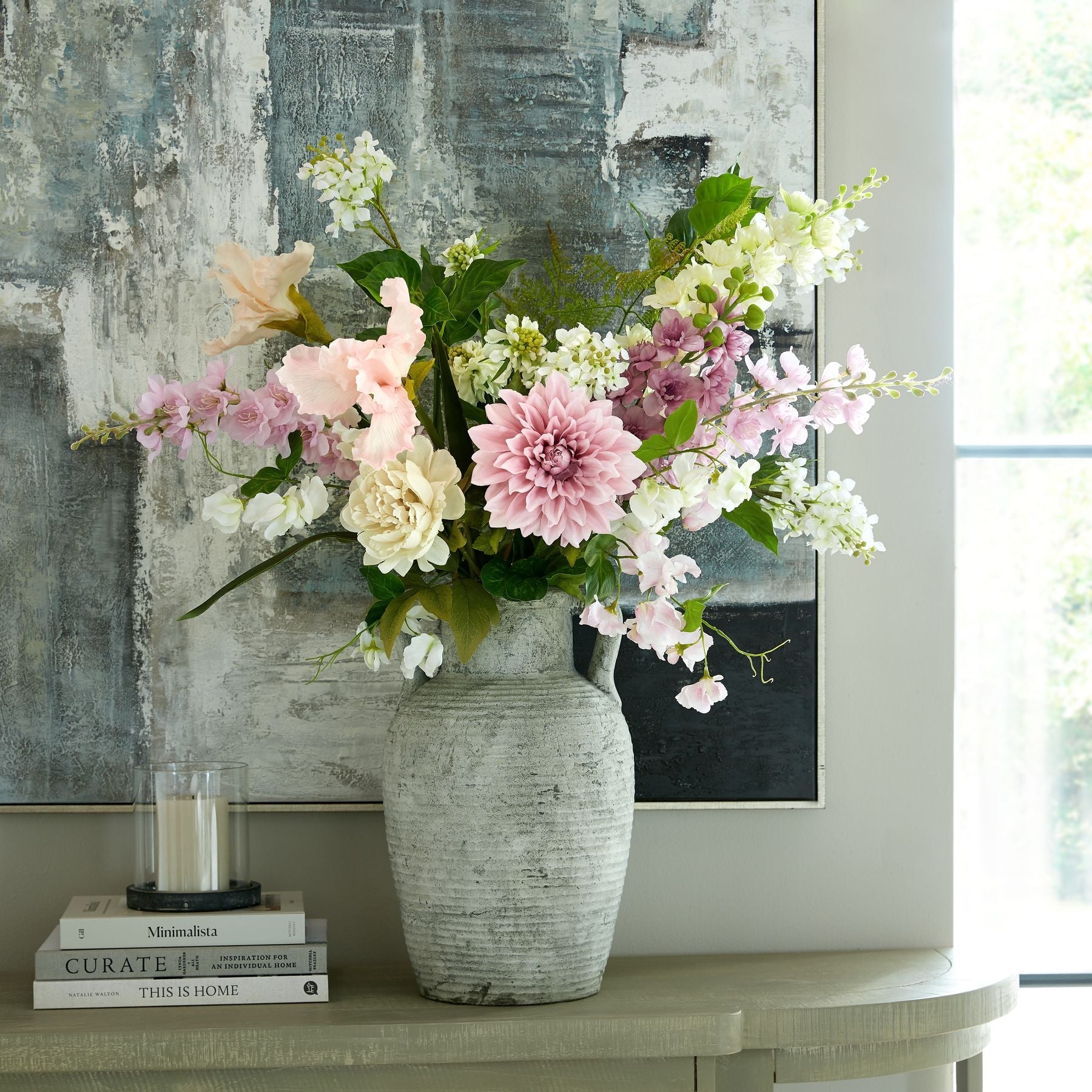 The Natural Garden Collection White Sweetpea Stem - Seasons Home Interiors