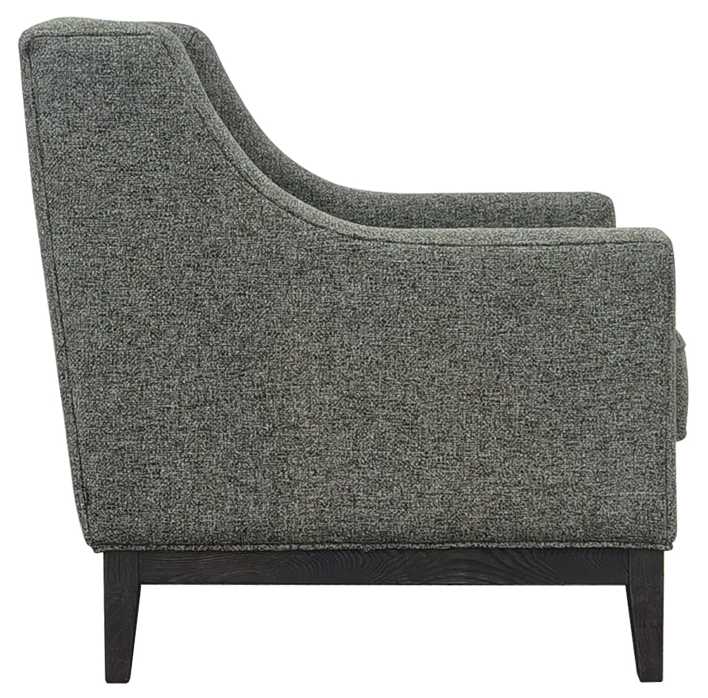Theodore Buttoned Armchair, Forest Green, Natural Taupe and Ivory - Seasons Home Interiors