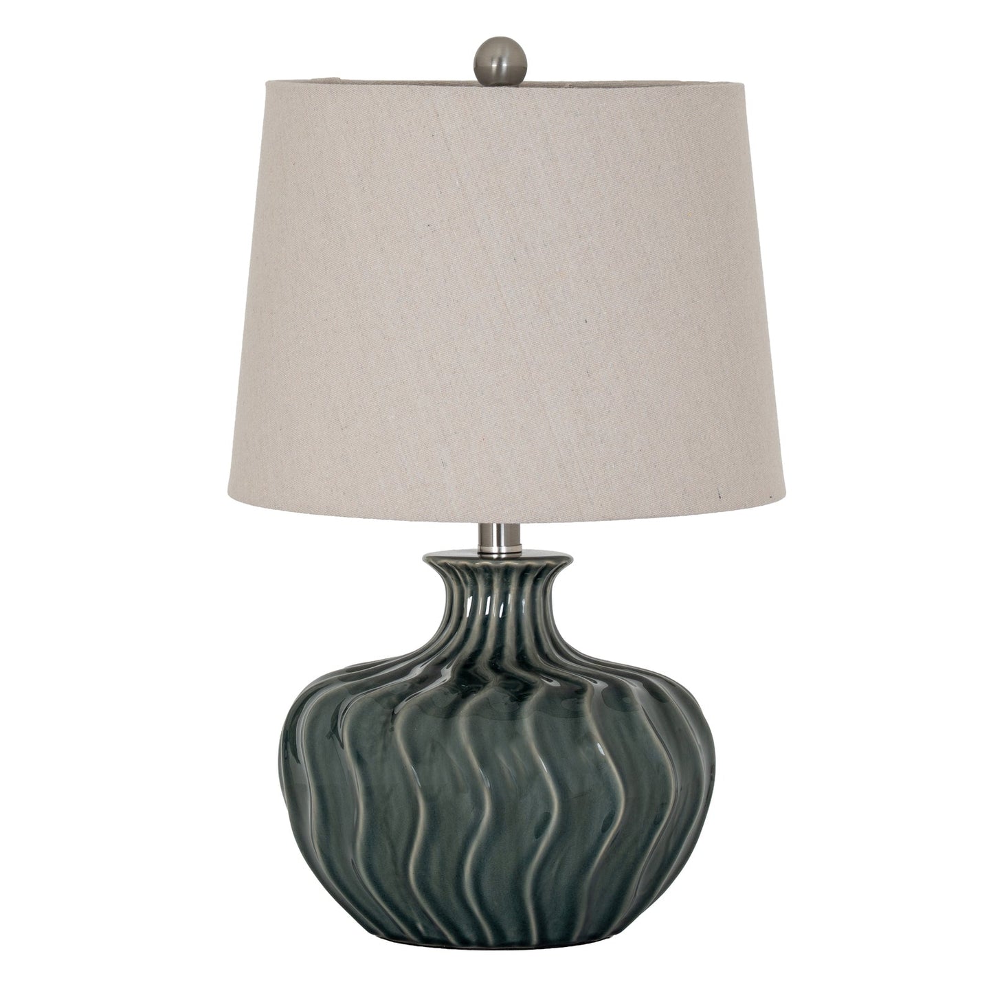 Veyla Ceramic Table Lamp With Linen Shade - Seasons Home Interiors