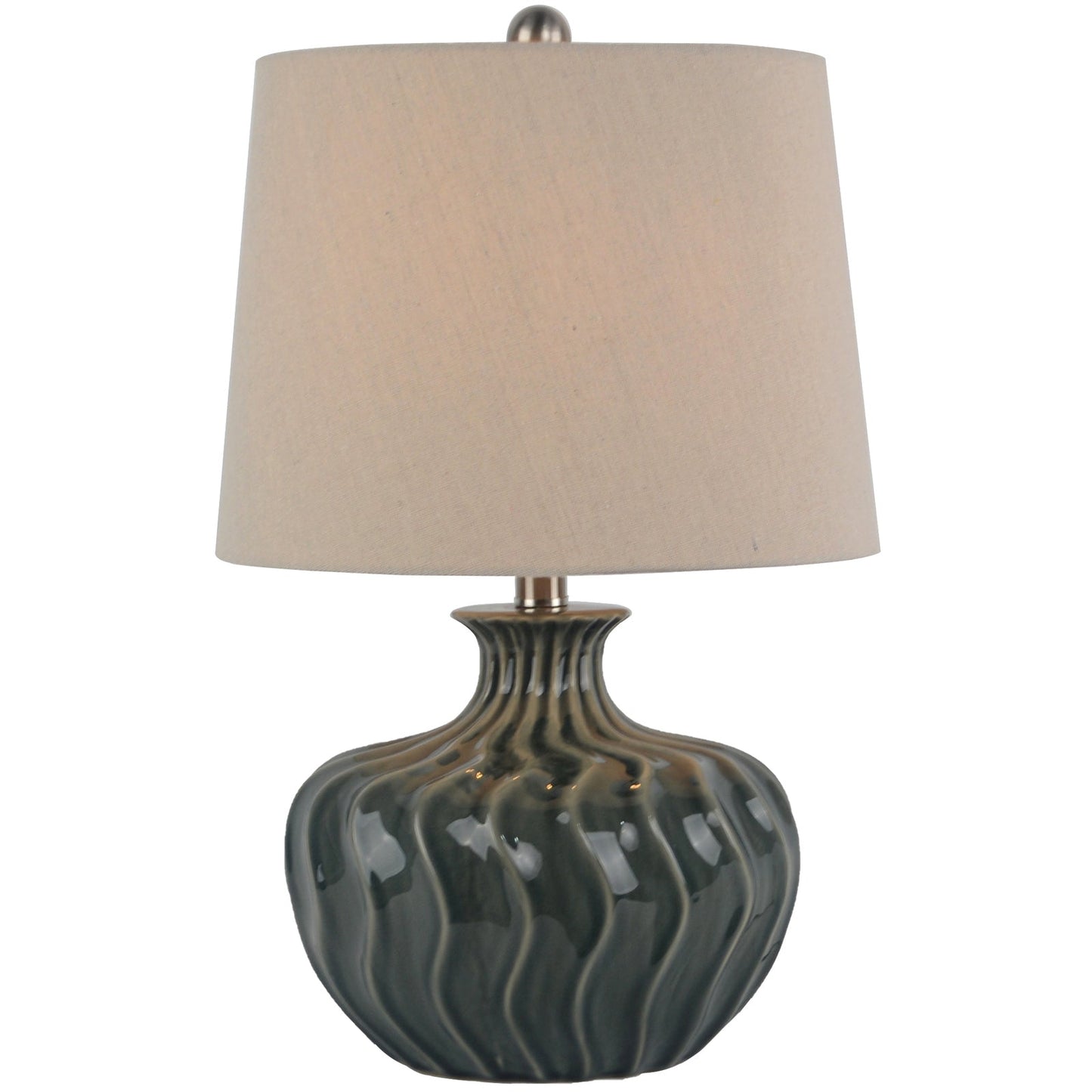 Veyla Ceramic Table Lamp With Linen Shade - Seasons Home Interiors