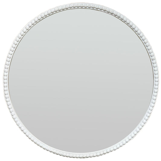 Washed Wood Framed Beaded Mirror - Seasons Home Interiors